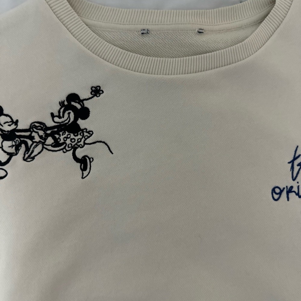 Disney Cream Top with Mickey and Minnie Design